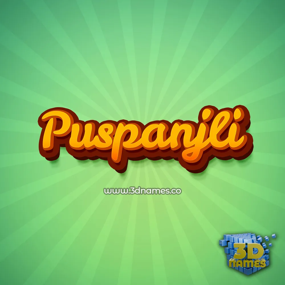 puspanjli in Green Rays style - 3D name wallpaper