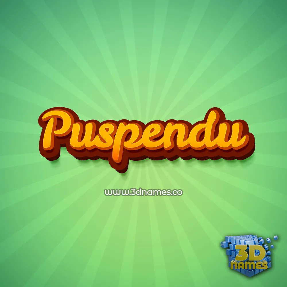 puspendu in Green Rays style - 3D name wallpaper