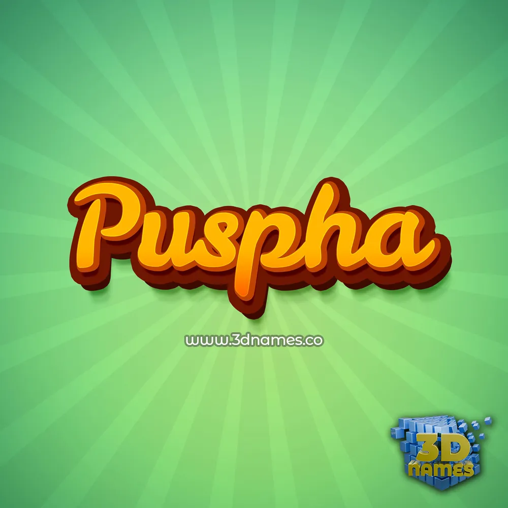 puspha in Green Rays style - 3D name wallpaper