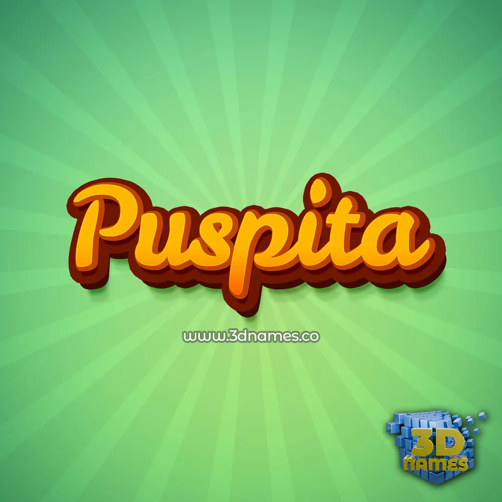 puspita in Green Rays style - 3D name wallpaper