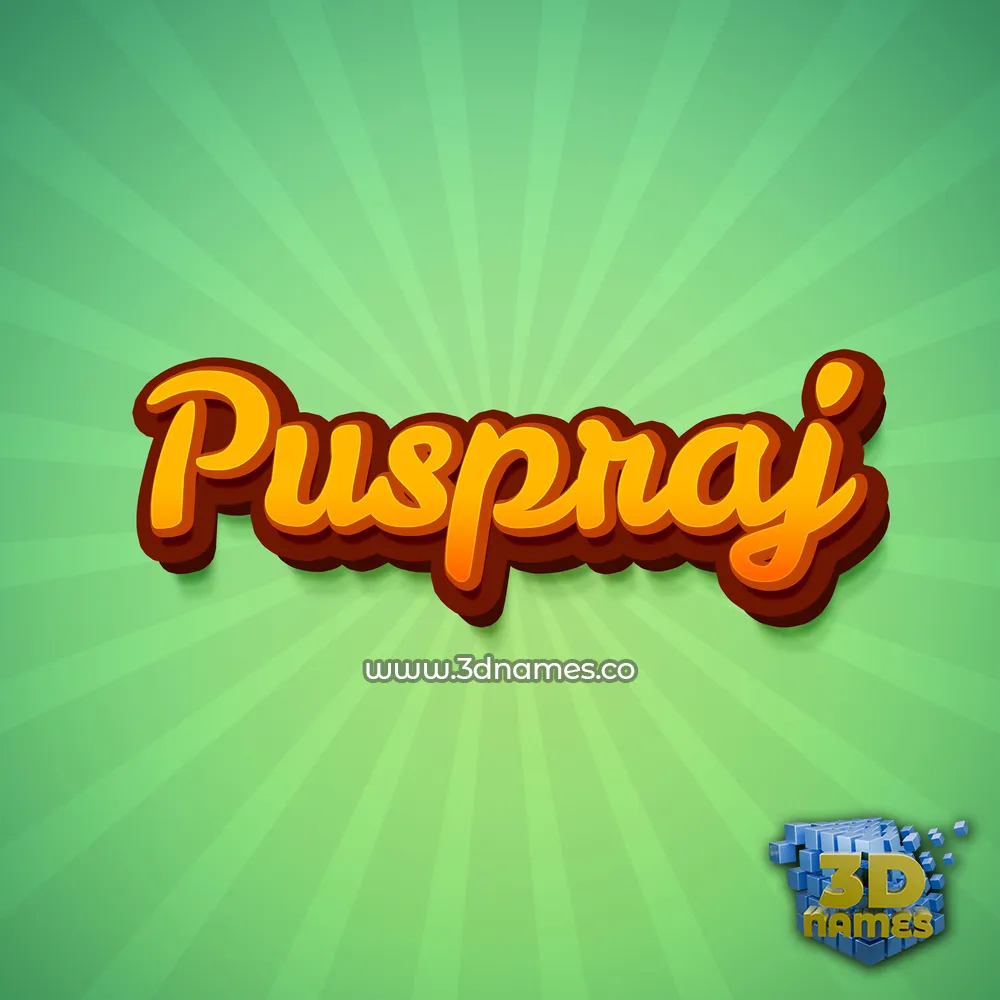 puspraj in Green Rays style - 3D name wallpaper