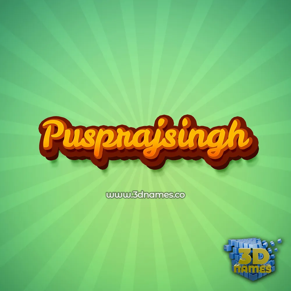 pusprajsingh in Green Rays style - 3D name wallpaper