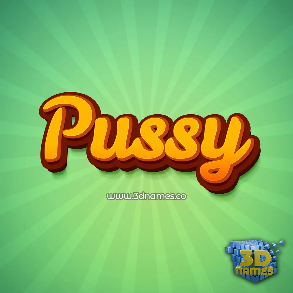 pussy in Green Rays style - 3D name wallpaper
