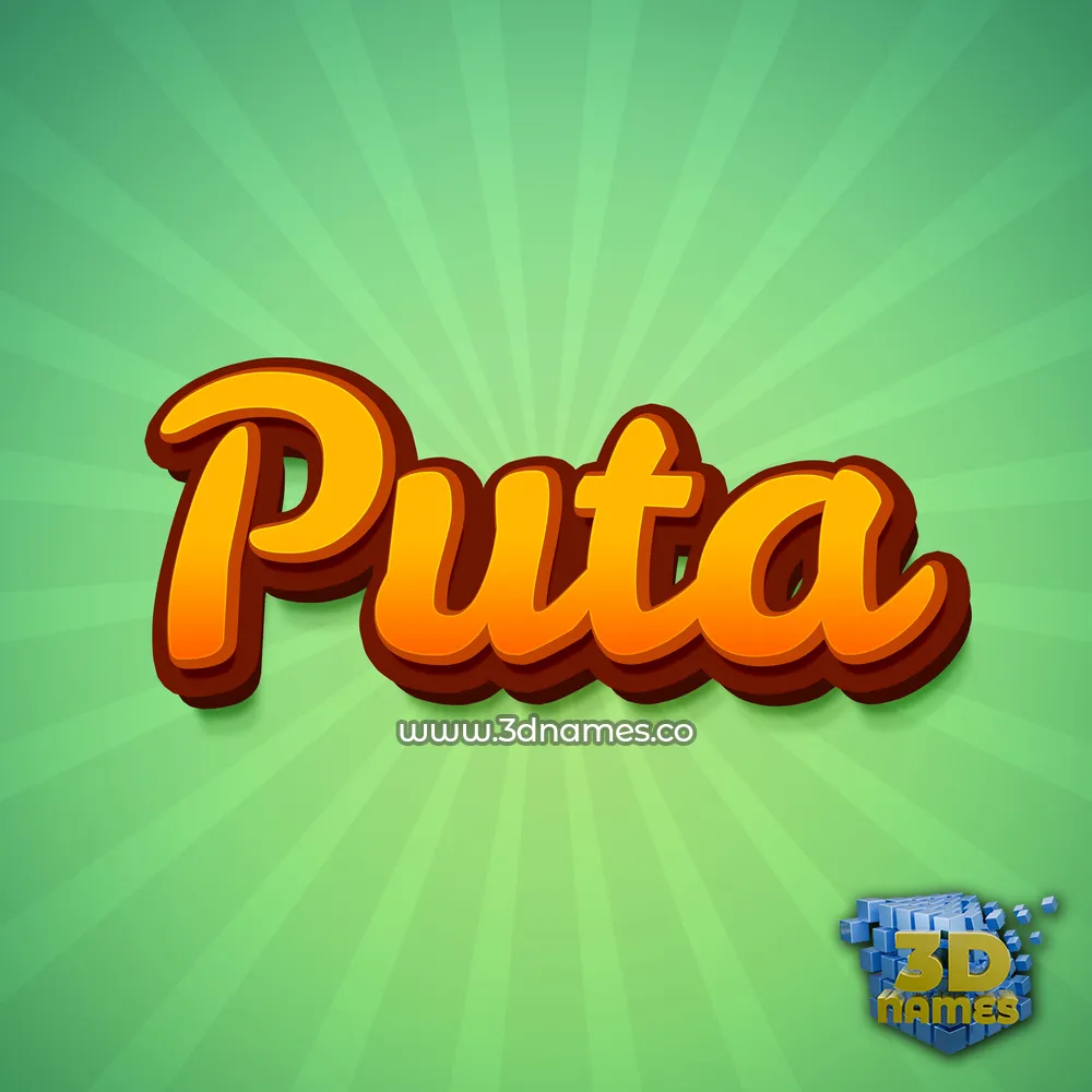 puta in Green Rays style - 3D name wallpaper