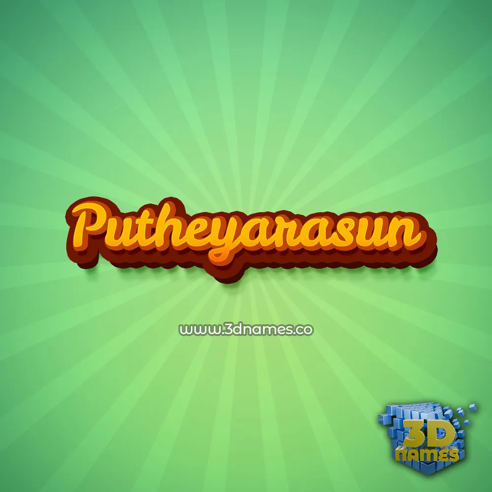 putheyarasun in Green Rays style - 3D name wallpaper