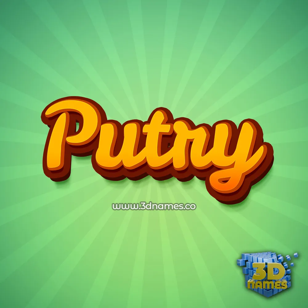 putry in Green Rays style - 3D name wallpaper