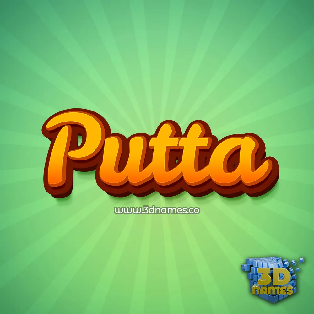 putta in Green Rays style - 3D name wallpaper