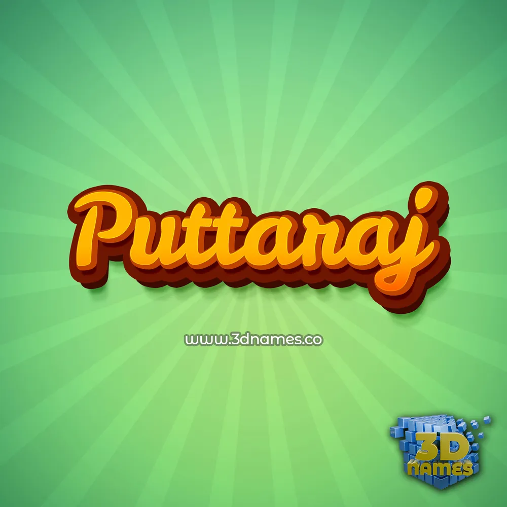 puttaraj in Green Rays style - 3D name wallpaper
