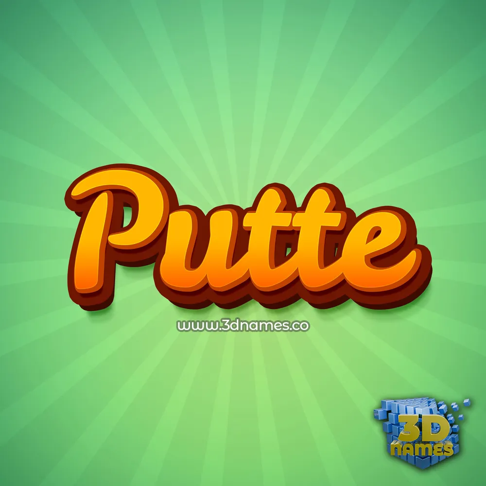putte in Green Rays style - 3D name wallpaper