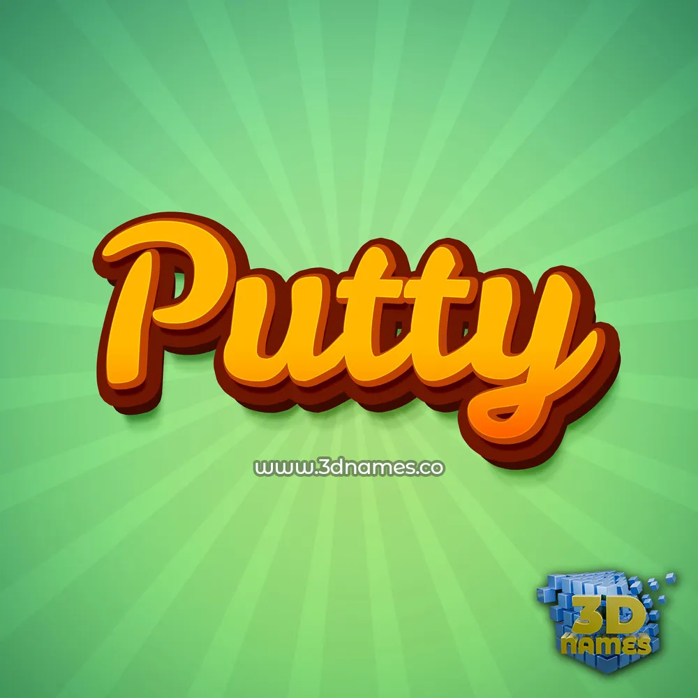 putty in Green Rays style - 3D name wallpaper