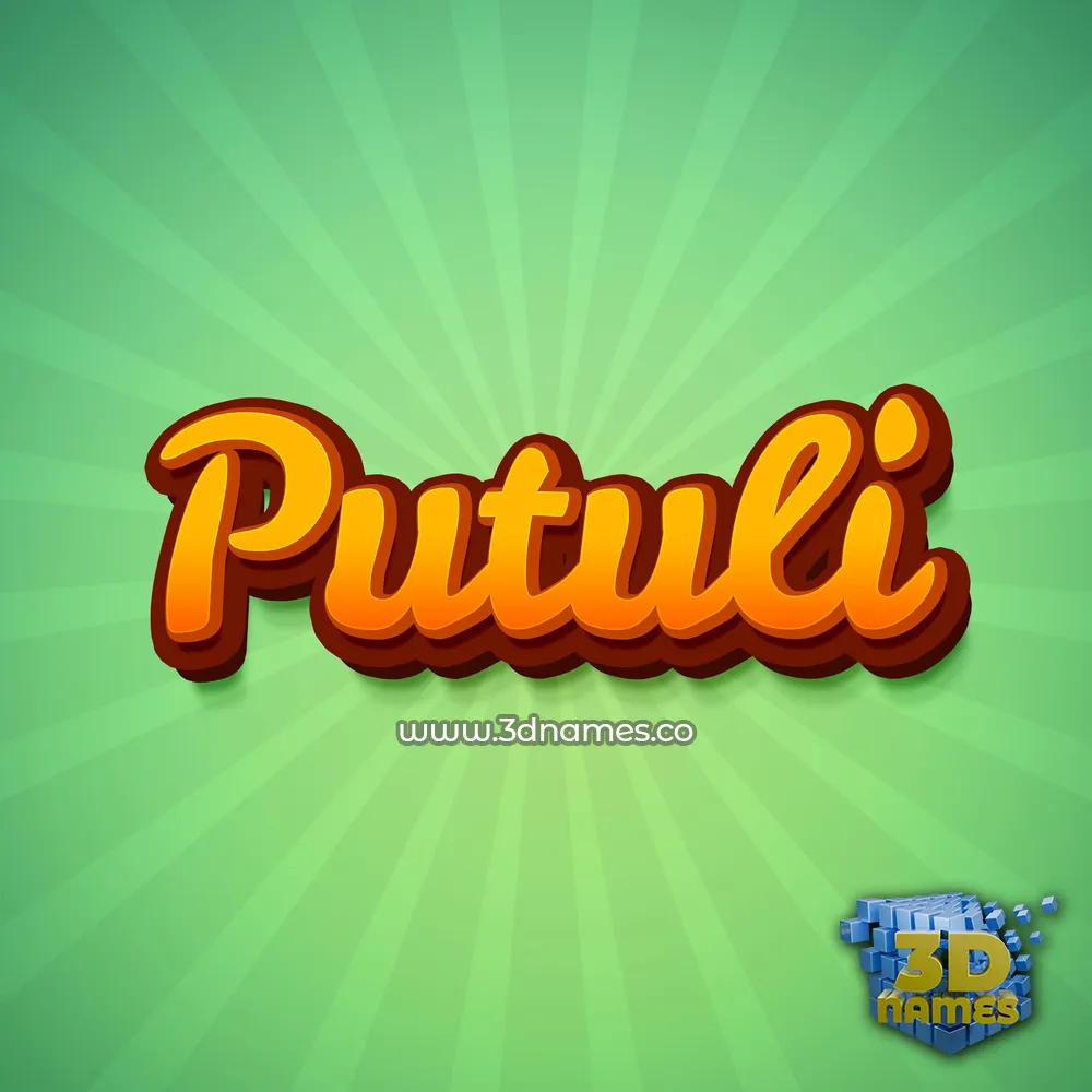 putuli in Green Rays style - 3D name wallpaper