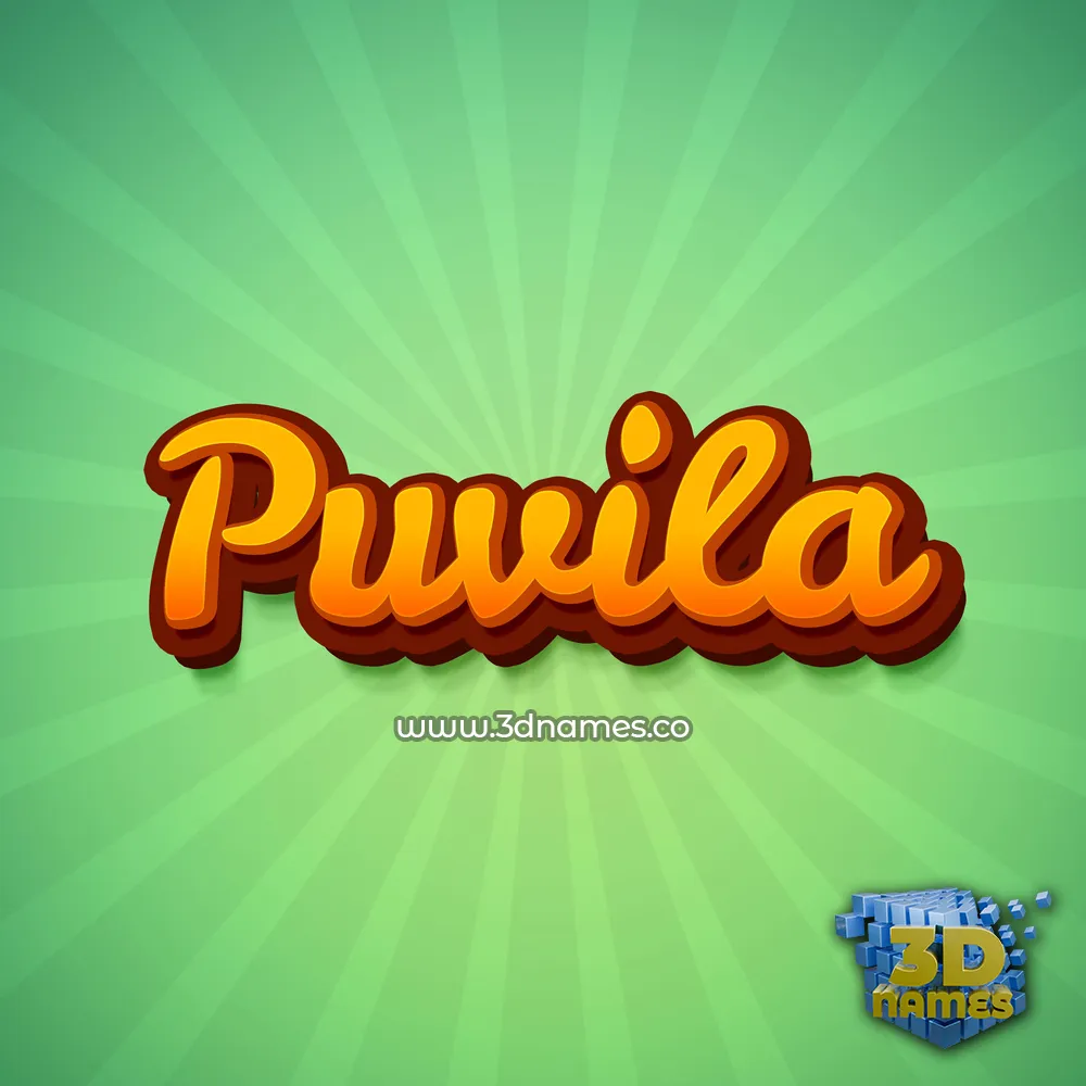 puvila in Green Rays style - 3D name wallpaper