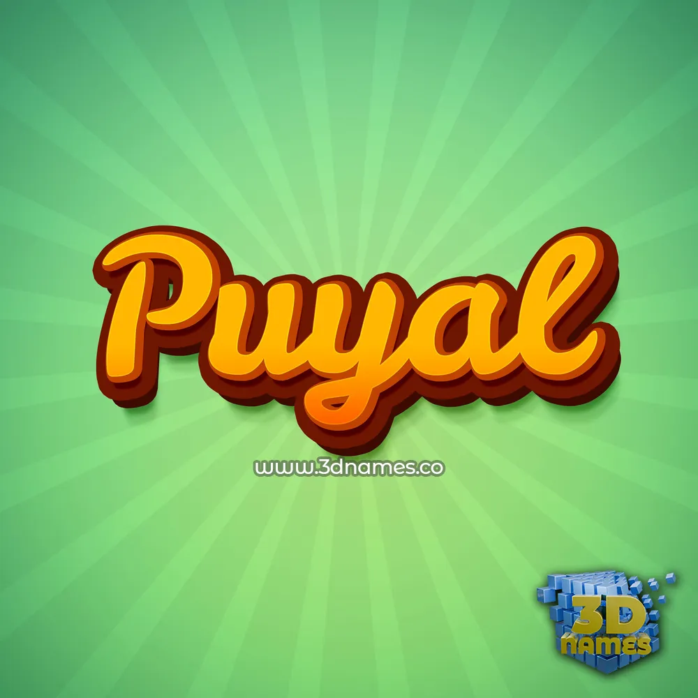 puyal in Green Rays style - 3D name wallpaper