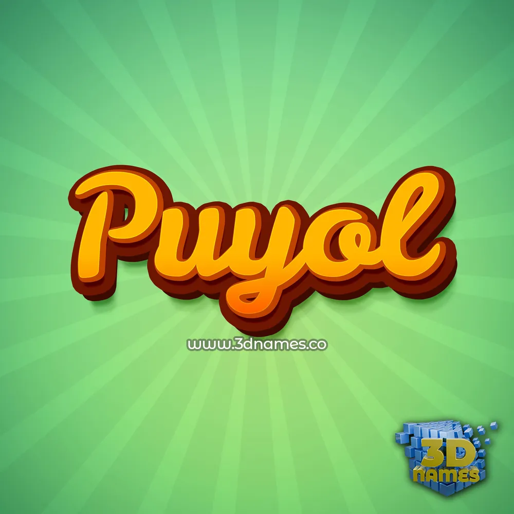 puyol in Green Rays style - 3D name wallpaper