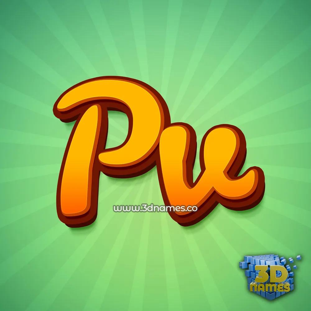 pv in Green Rays style - 3D name wallpaper