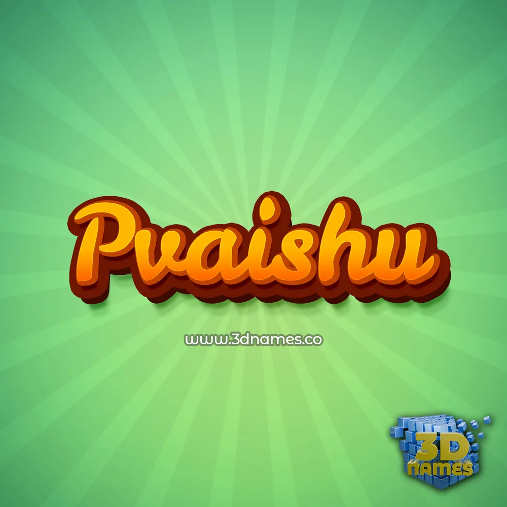 pvaishu in Green Rays style - 3D name wallpaper