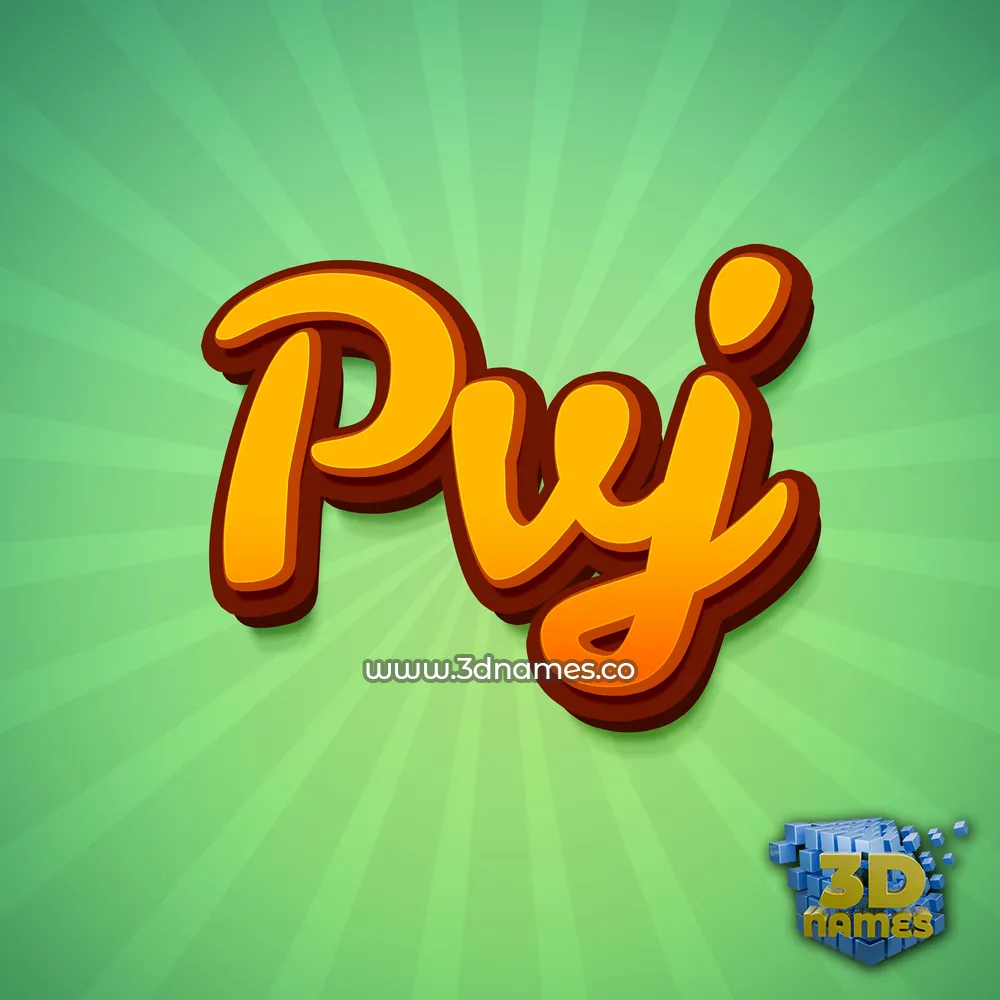 pvj in Green Rays style - 3D name wallpaper