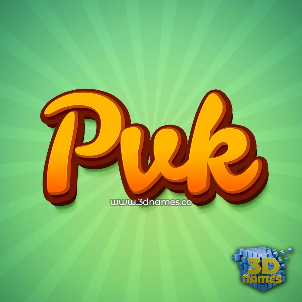 pvk in Green Rays style - 3D name wallpaper