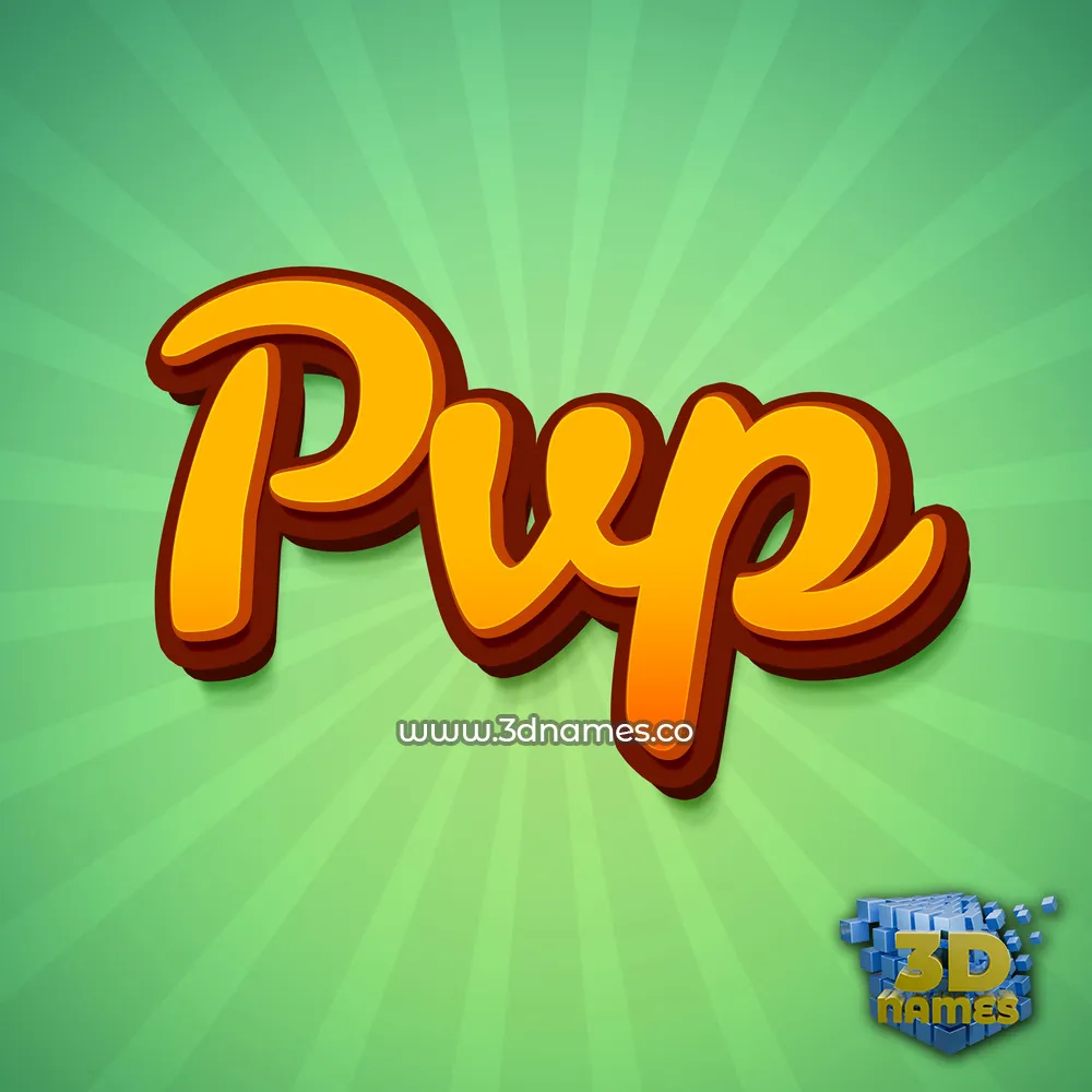 pvp in Green Rays style - 3D name wallpaper