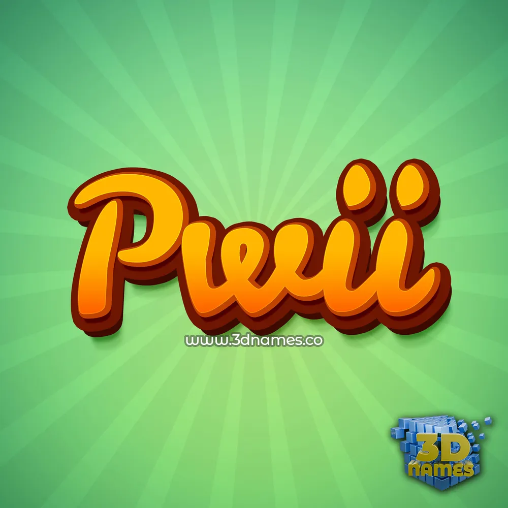 pwii in Green Rays style - 3D name wallpaper