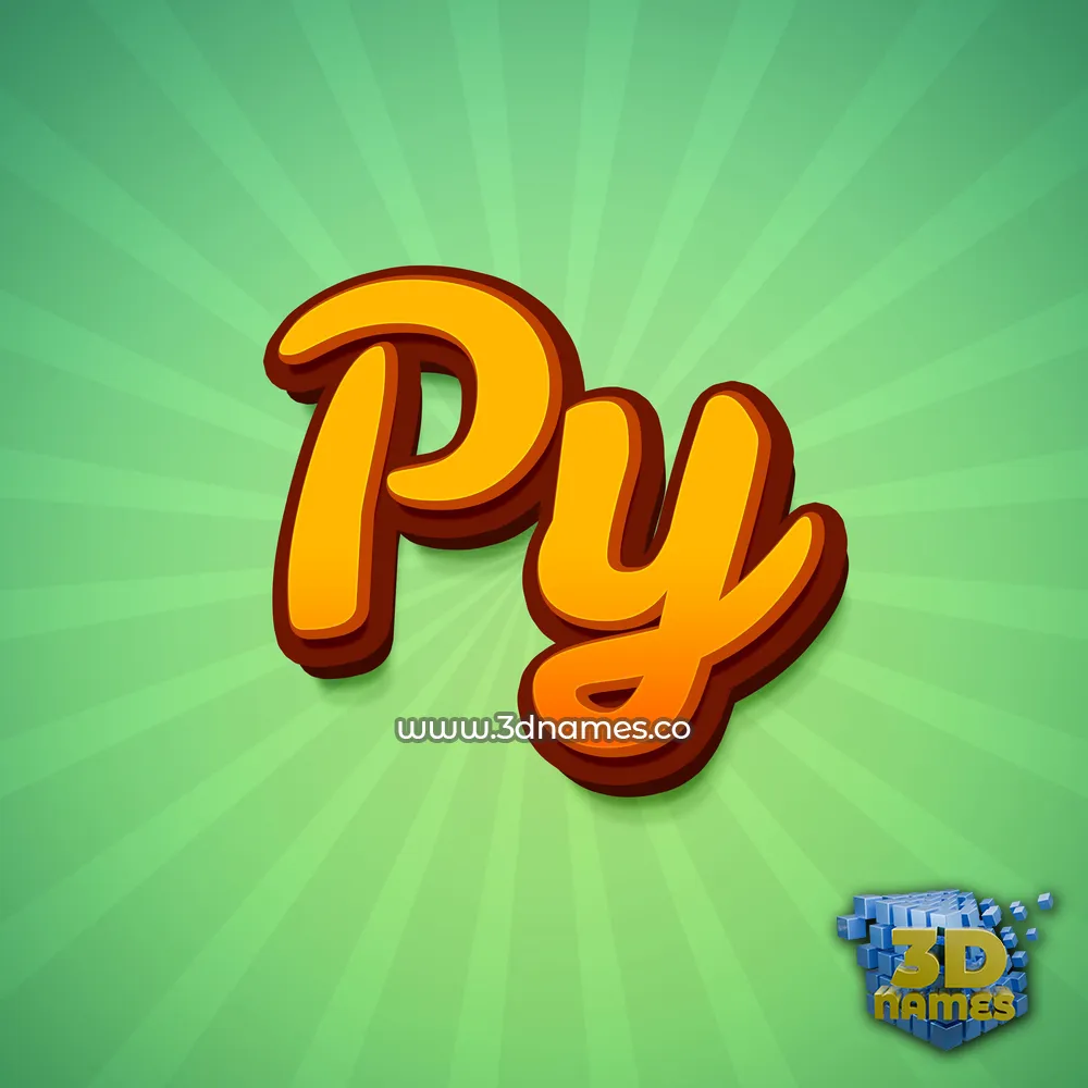 py in Green Rays style - 3D name wallpaper