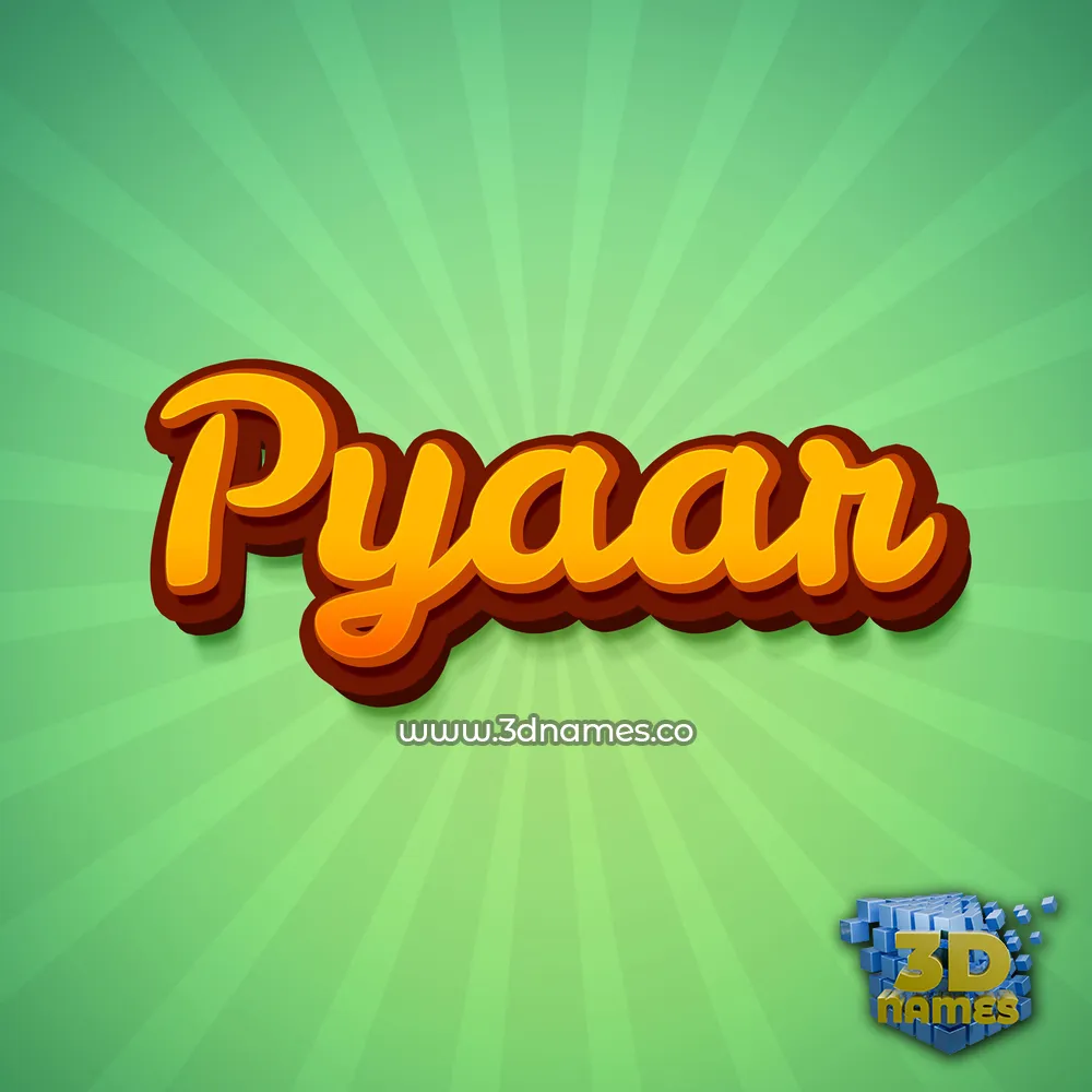 pyaar in Green Rays style - 3D name wallpaper