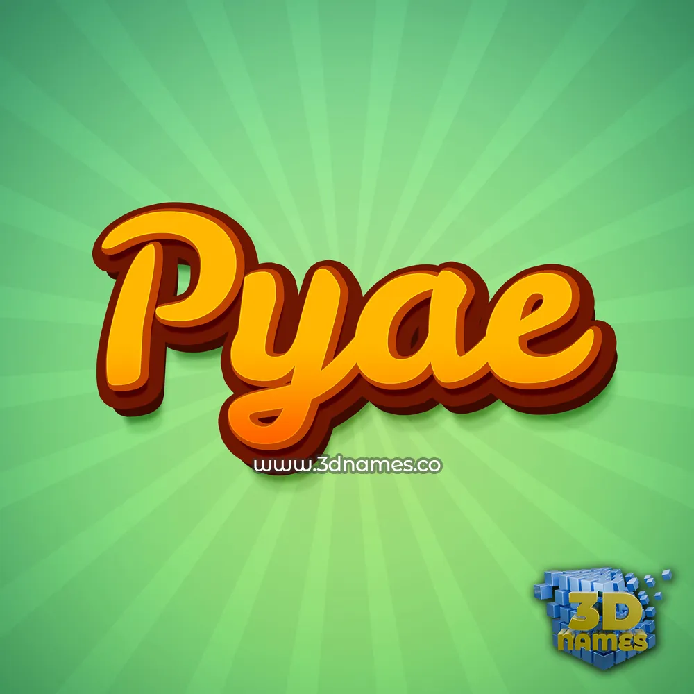 pyae in Green Rays style - 3D name wallpaper