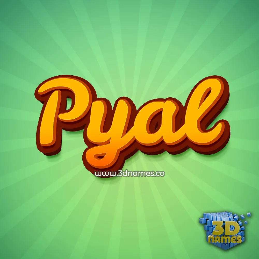 pyal in Green Rays style - 3D name wallpaper