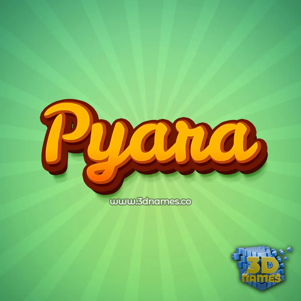 pyara in Green Rays style - 3D name wallpaper