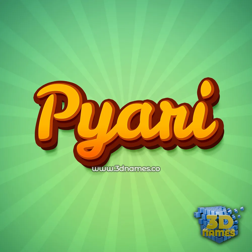 pyari in Green Rays style - 3D name wallpaper