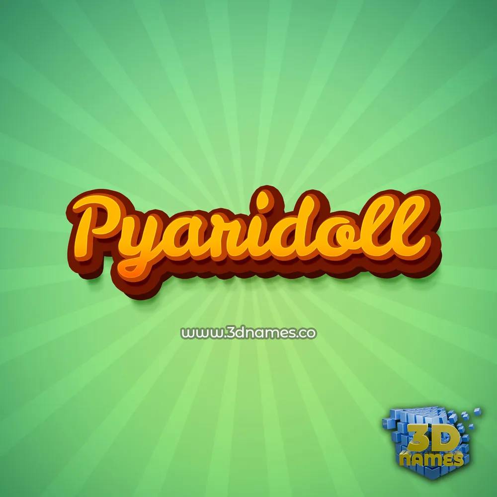 pyaridoll in Green Rays style - 3D name wallpaper