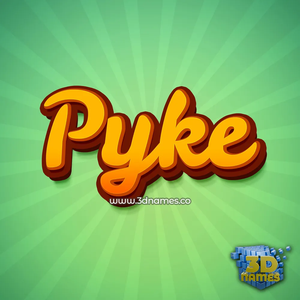 pyke in Green Rays style - 3D name wallpaper