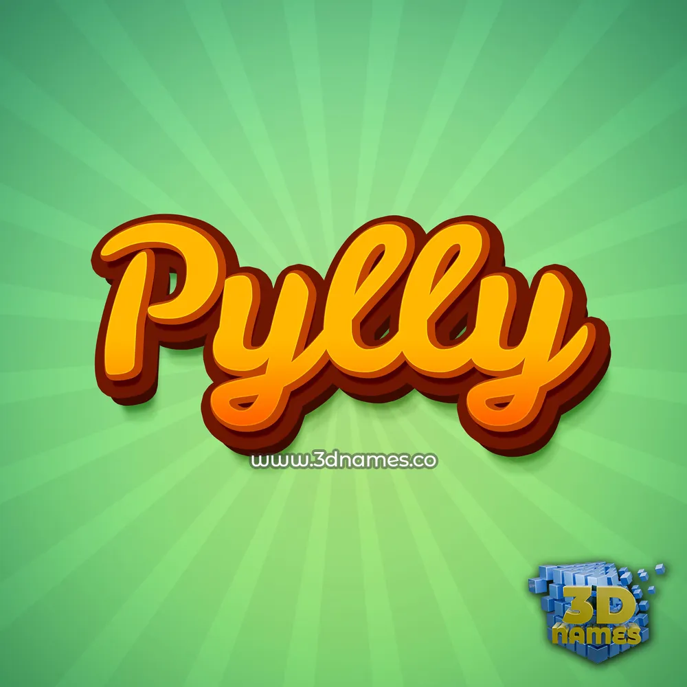 pylly in Green Rays style - 3D name wallpaper