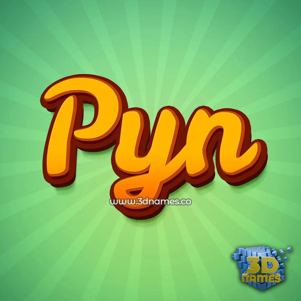pyn in Green Rays style - 3D name wallpaper