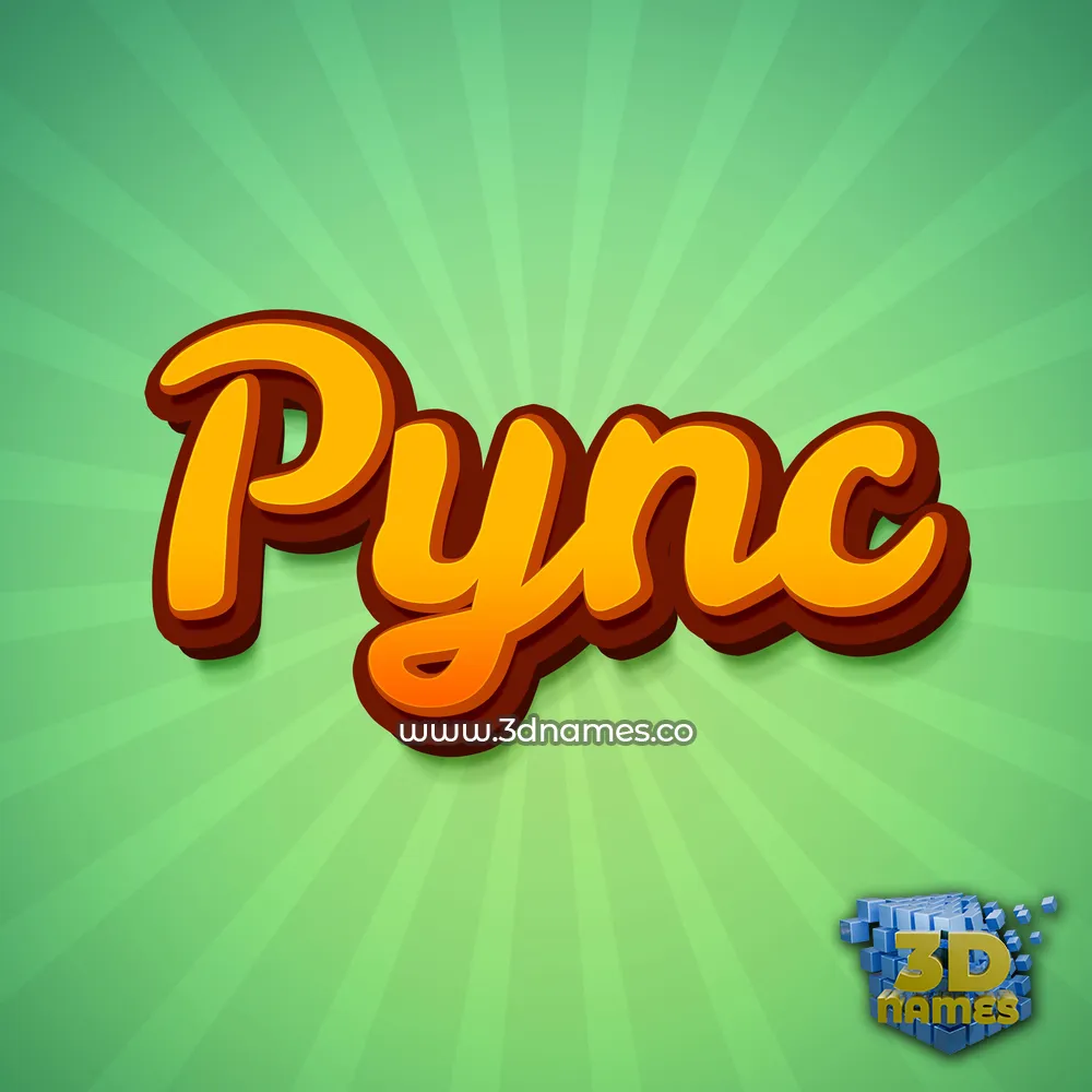 pync in Green Rays style - 3D name wallpaper