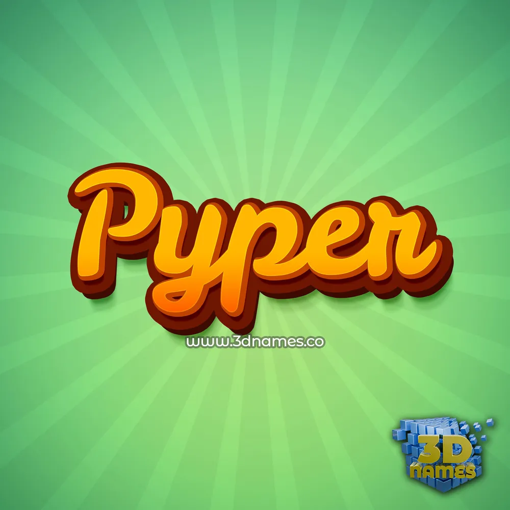 pyper in Green Rays style - 3D name wallpaper