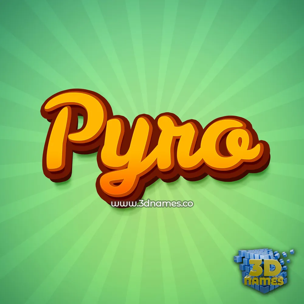 pyro in Green Rays style - 3D name wallpaper