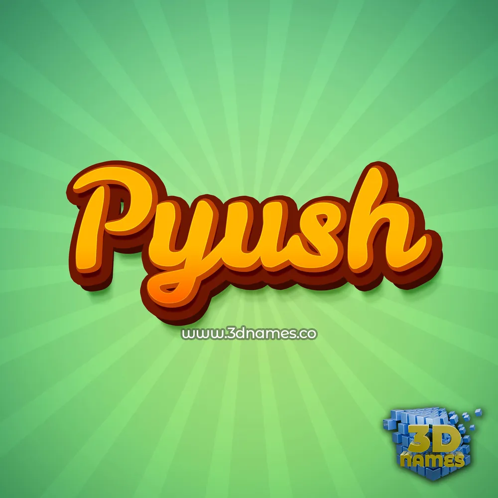 pyush in Green Rays style - 3D name wallpaper
