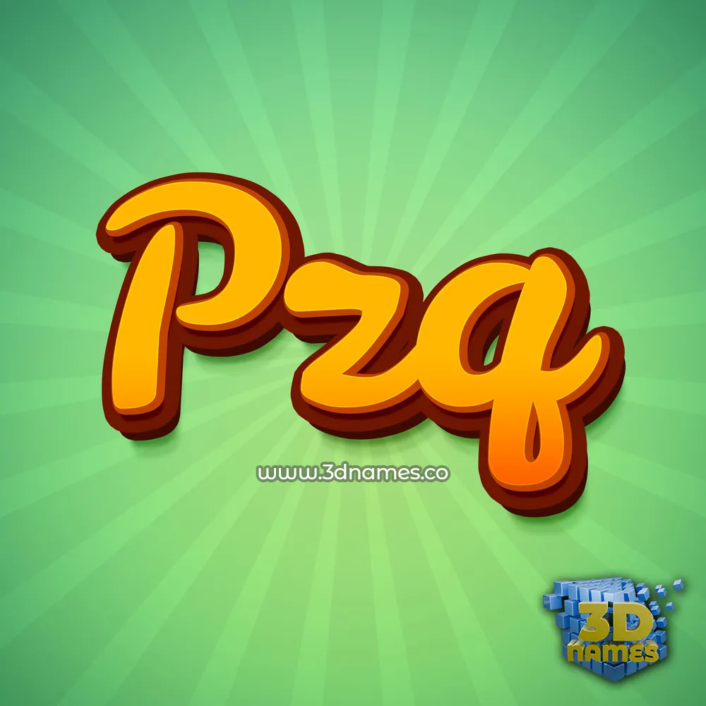 pzq in Green Rays style - 3D name wallpaper