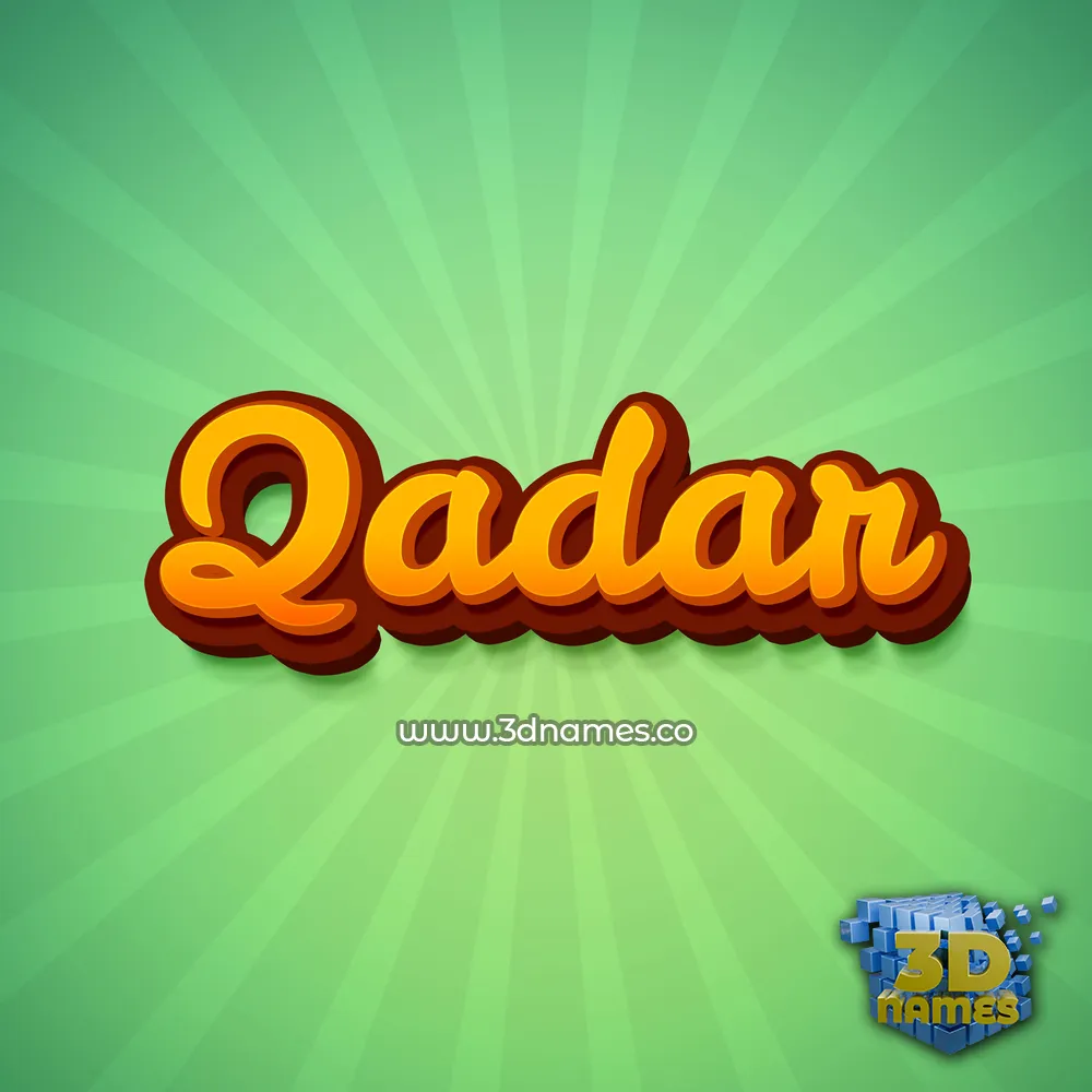 qadar in Green Rays style - 3D name wallpaper