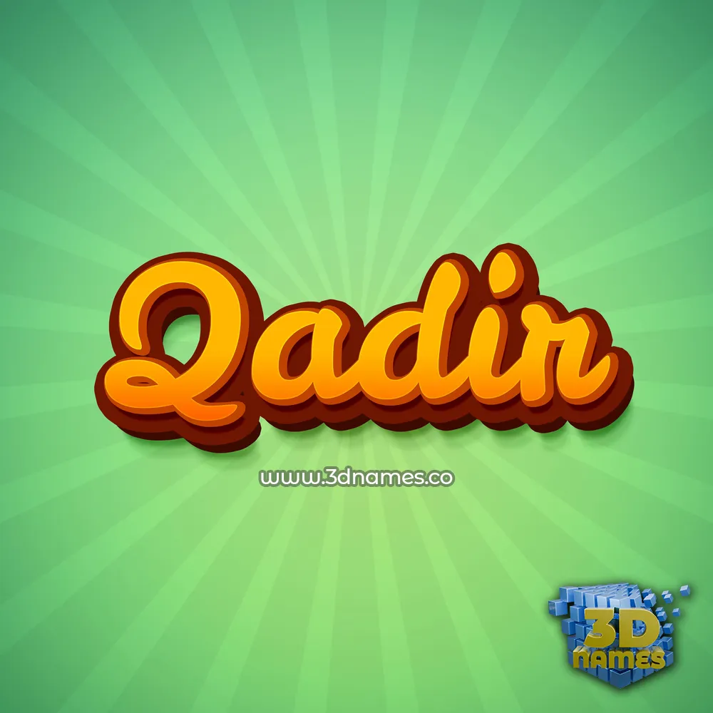 qadir in Green Rays style - 3D name wallpaper