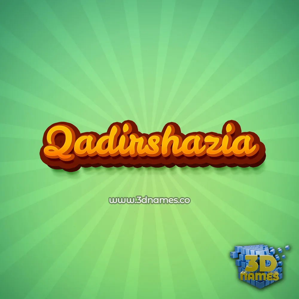 qadirshazia in Green Rays style - 3D name wallpaper