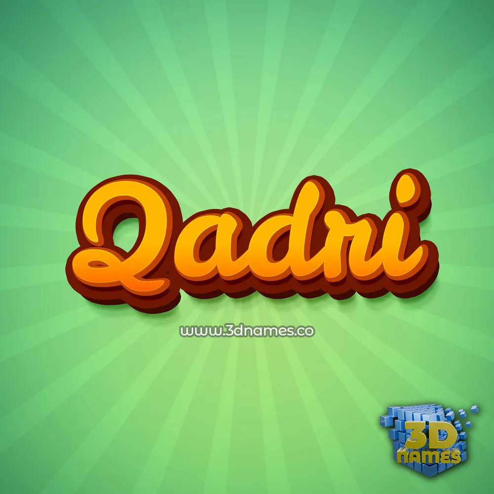 qadri in Green Rays style - 3D name wallpaper