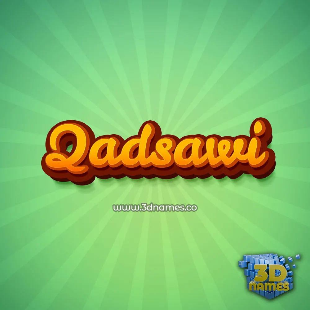 qadsawi in Green Rays style - 3D name wallpaper