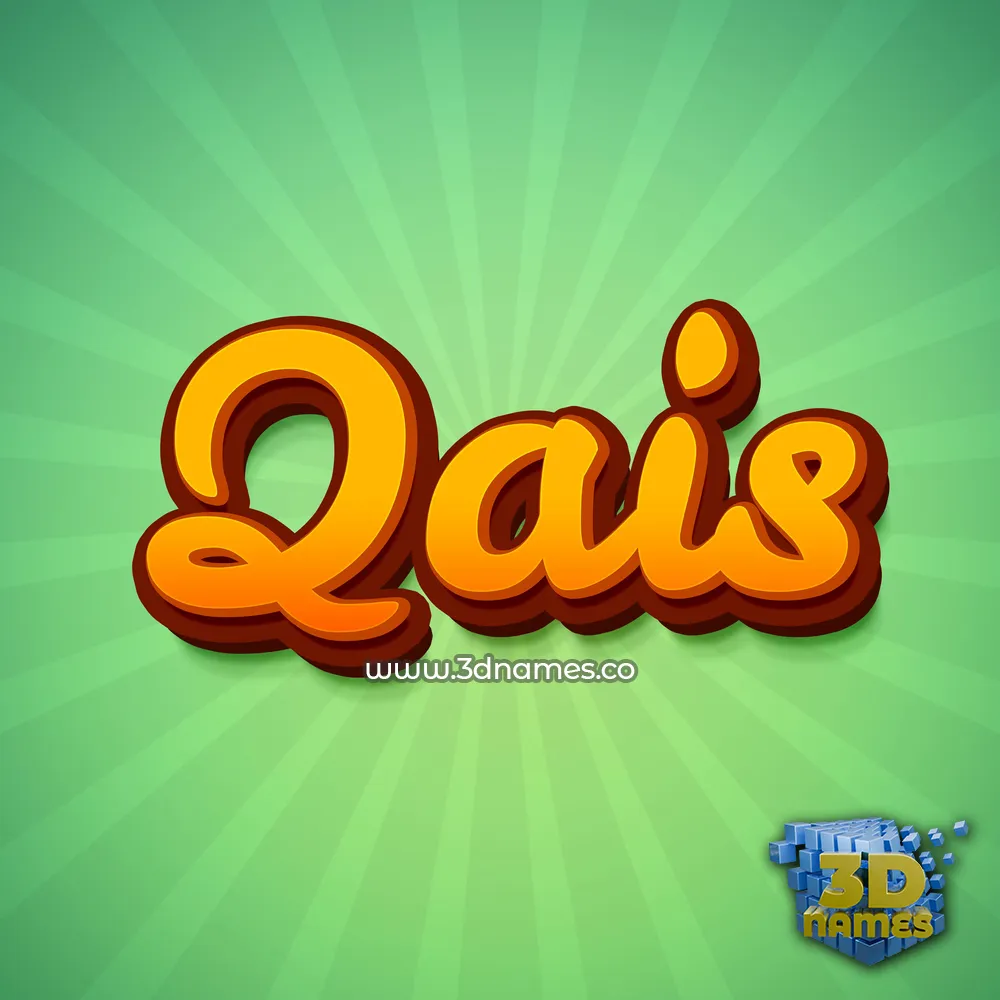 qais in Green Rays style - 3D name wallpaper