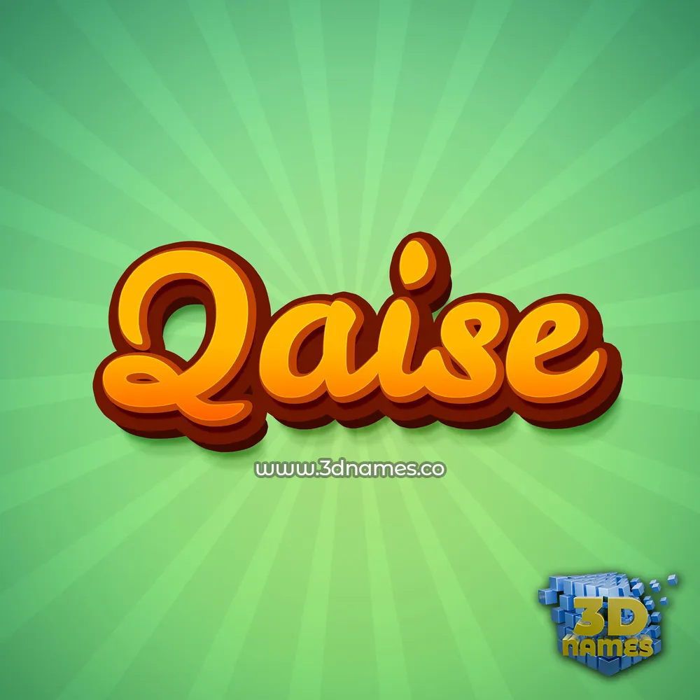 qaise in Green Rays style - 3D name wallpaper