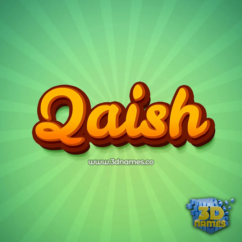 qaish in Green Rays style - 3D name wallpaper
