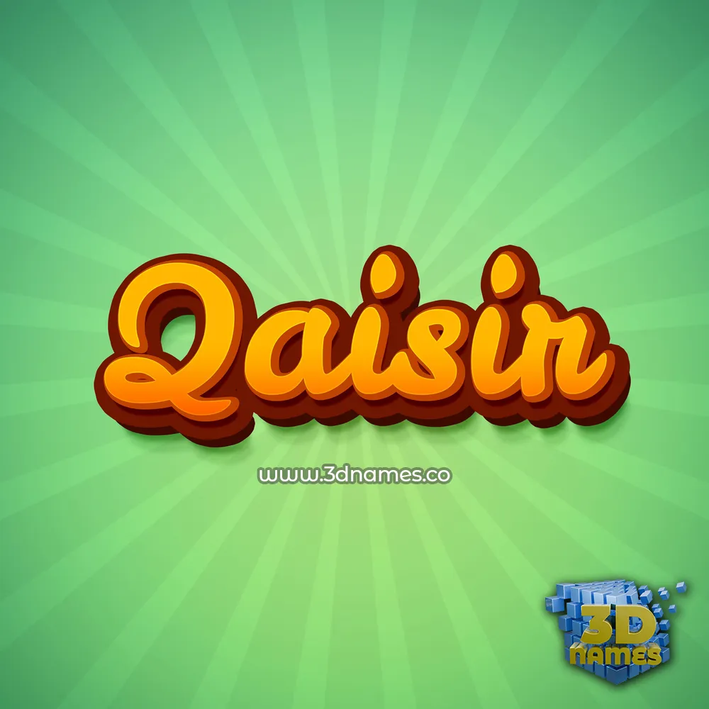 qaisir in Green Rays style - 3D name wallpaper