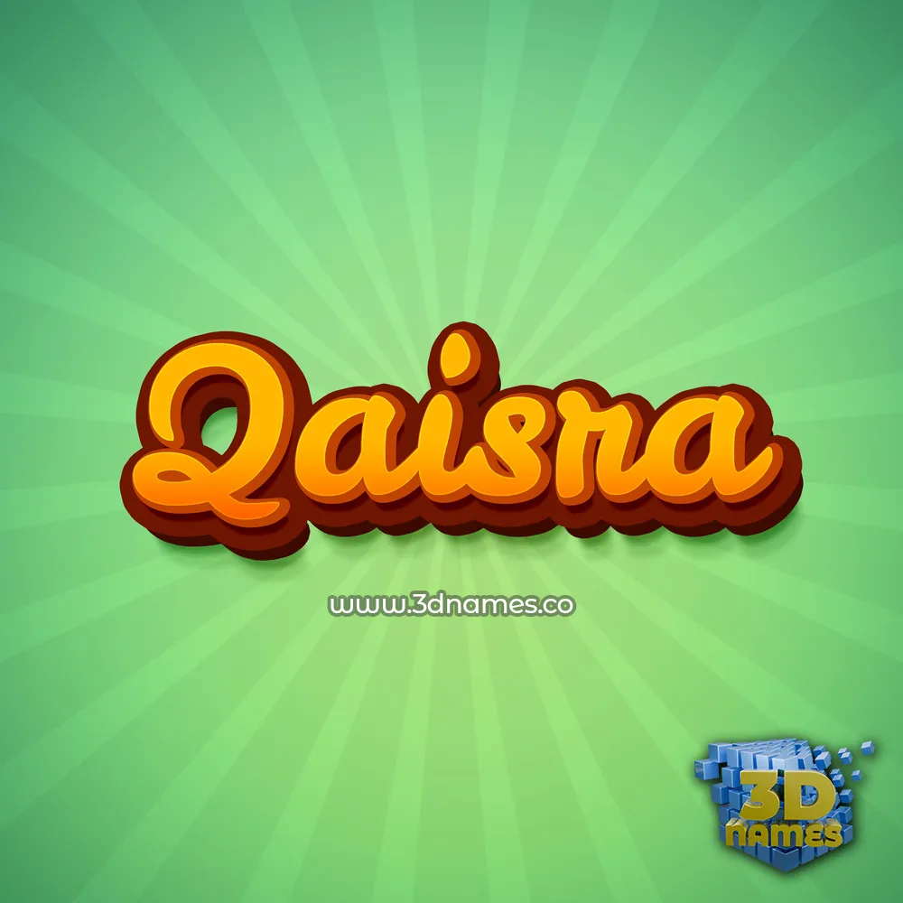 qaisra in Green Rays style - 3D name wallpaper