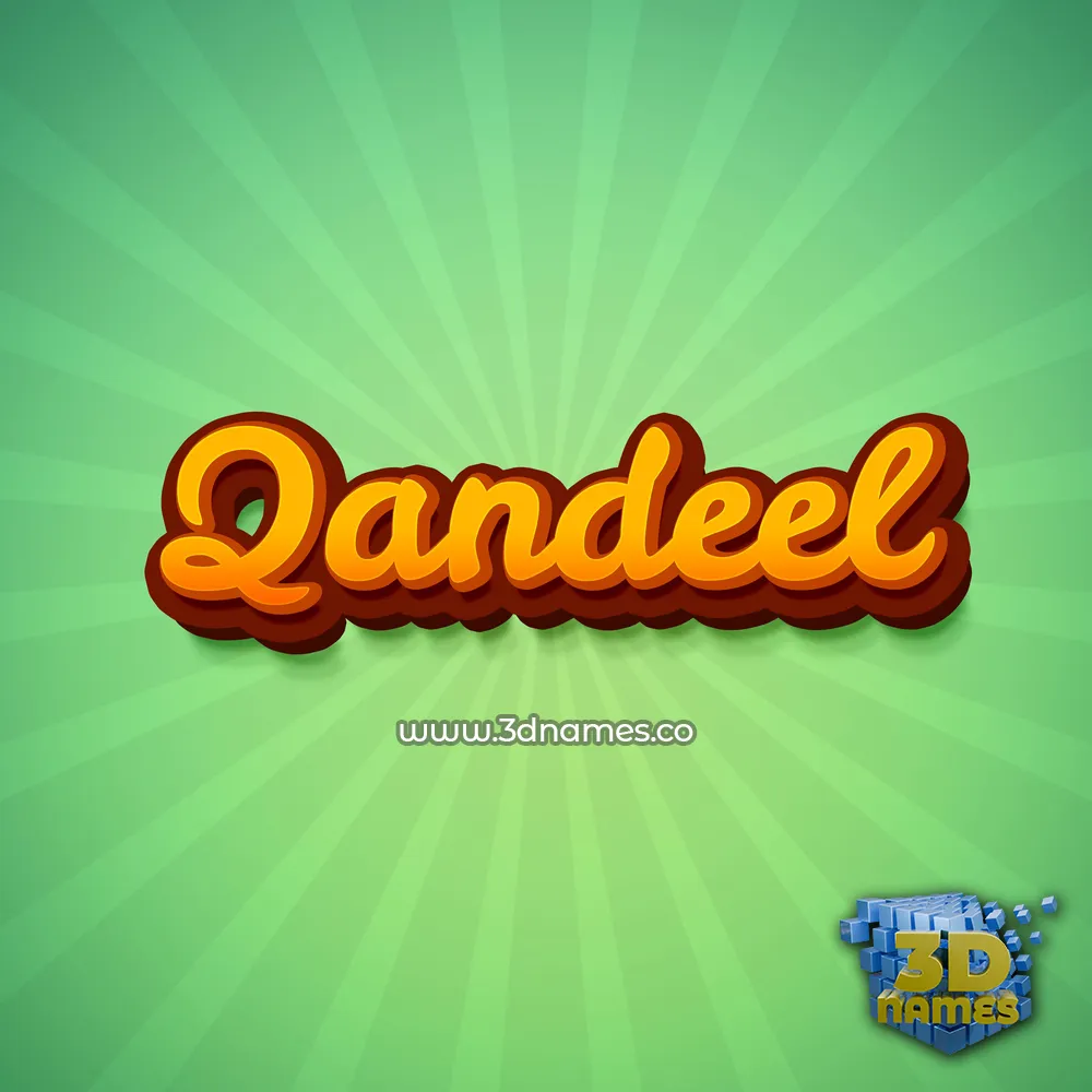 qandeel in Green Rays style - 3D name wallpaper